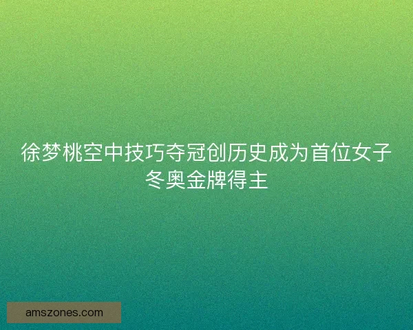徐梦桃空中技巧夺冠创历史成为首位女子冬奥金牌得主